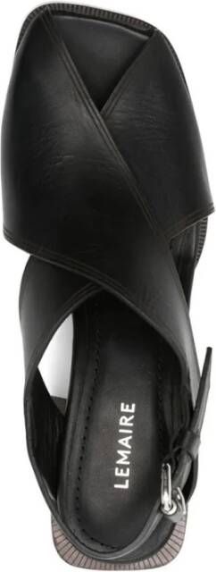 Lemaire Zwarte kruis sandalen met 80 mm hak