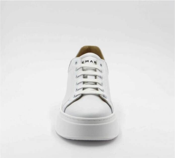 Lemaré Witte leren sneakers met 50mm hak