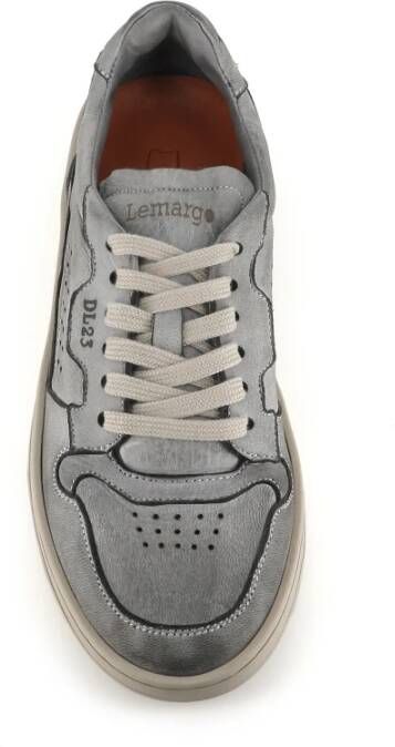 Lemargo Lichtgrijze Sneakers Zacht Leer Rubberen Zool
