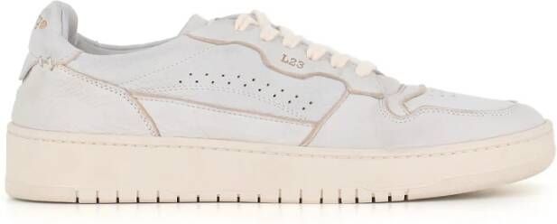 Lemargo Witte Leren Sneaker met Rubberen Zool White Heren