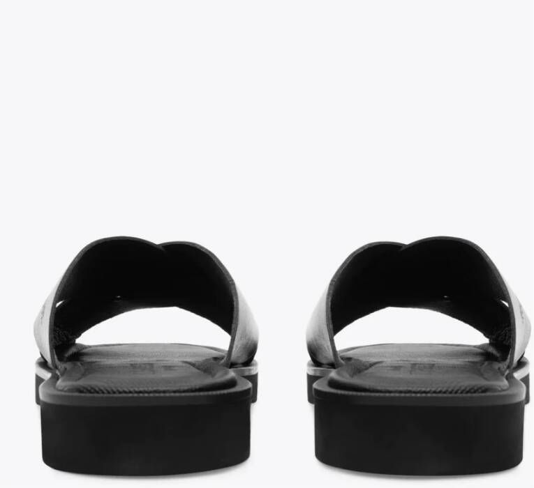 Les Deux Leren sliders voor heren Zwart Heren