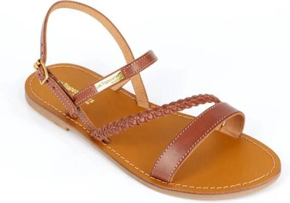 Les Tropeziennes Bruin Leren Sandalen Batresse Model Brown Dames