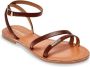 Les Tropeziennes Bruin Leren Sandalen Hanak Model Brown Dames - Thumbnail 2