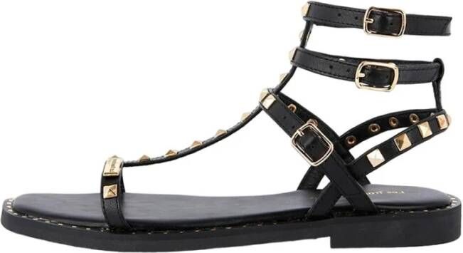 Les Tropeziennes Zwarte Casual Leren Sandalen Black Dames