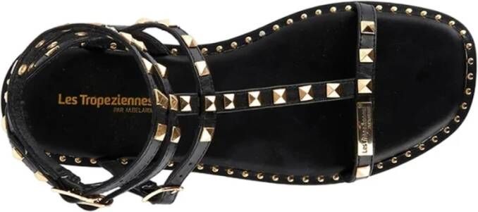 Les Tropeziennes Zwarte Casual Leren Sandalen Black Dames