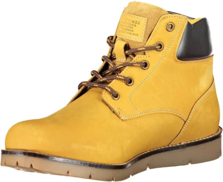 Levi's Zonsondergang Gele Enkellaarzen met Vetersluiting Yellow Heren