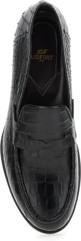 Lidfort Zwarte platte schoenen Luisiana Nero