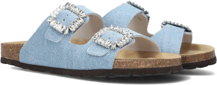 Lina Locchi Blauwe Suède Pantoffels Blue Dames