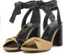 Lina Locchi Sandalen Dames Damesschoenen Leer Blokhak hoogte L1302 Bruin combi - Thumbnail 3