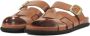 Lina Locchi Cognac Leren Sandalen met Bandjes Brown Dames - Thumbnail 3