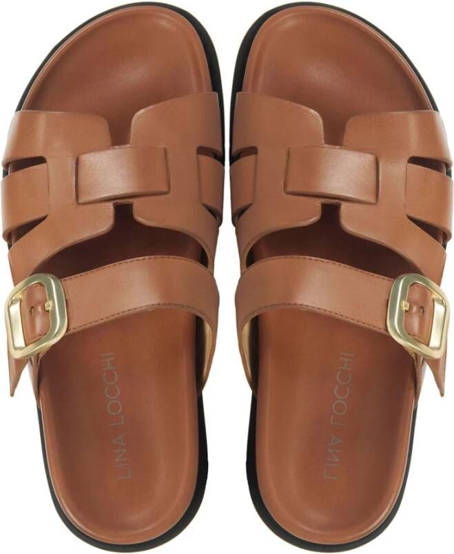 Lina Locchi Cognac Slippers Brown Dames