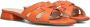 LINA LOCCHI Slippers Dames Led Knoop Slipper Maat: 36 Materiaal: Leer Kleur: Oranje - Thumbnail 2