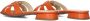 LINA LOCCHI Slippers Dames Led Knoop Slipper Maat: 36 Materiaal: Leer Kleur: Oranje - Thumbnail 3