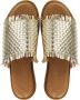 Lina Locchi Slippers Dames Sandalen Instappers Damesschoenen Leer Blokhak L1139 Goud - Thumbnail 7