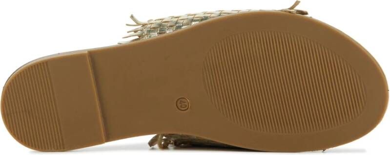 Lina Locchi Gouden Leren Pantoffels Yellow Dames