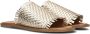Lina Locchi Slippers Dames Sandalen Instappers Damesschoenen Leer Blokhak L1139 Goud - Thumbnail 3