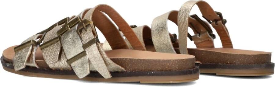 Lina Locchi Gouden Leren Slippers Yellow Dames
