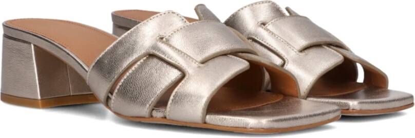 Lina Locchi Gouden Pantoffels Yellow Dames