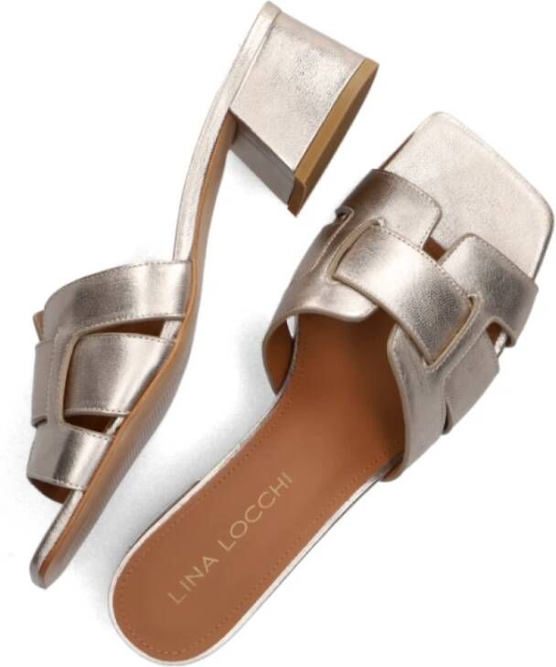 Lina Locchi Gouden Pantoffels Yellow Dames