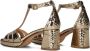 Lina Locchi Sandalen Dames Damesschoenen Leer Plateauhak hoogte 8 cm L1268 Goud - Thumbnail 5