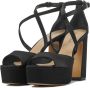 Lina Locchi Sandalen Dames Damesschoenen Leer Plateauhak hoogte 10 cm L1296 Zwart - Thumbnail 2