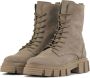 Lina Locchi Enkellaarsjes Dames Laarzen Damesschoenen Nubuck L1196 Taupe - Thumbnail 2