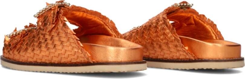 Lina Locchi Oranje Leren Pantoffels Orange Dames