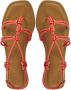 Lina Locchi Sandalen Dames Damesschoenen Leer Blokhak hoogte L1285 Oranje - Thumbnail 4