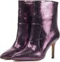 Lina Locchi Enkellaarsjes Dames Laarzen Damesschoenen Leer Slangenprint L1245 Paars - Thumbnail 5