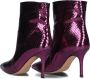 Lina Locchi Enkellaarsjes Dames Laarzen Damesschoenen Leer Slangenprint L1245 Paars - Thumbnail 4