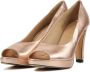 Lina Locchi Pumps Stiletto Dames Damesschoenen Leer Blokhak hoogte 7 cm L1300 Rose goud - Thumbnail 2