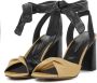 Lina Locchi Sandalen Dames Damesschoenen Leer Blokhak hoogte L1302 Bruin combi - Thumbnail 2