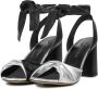 Lina Locchi Sandalen Dames Damesschoenen Leer Blokhak hoogte L1302 Zwart combi - Thumbnail 3