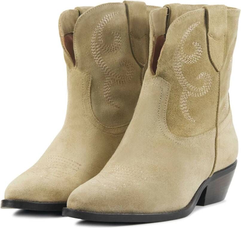 Lina Locchi Taupe Enkellaarsjes Beige Dames