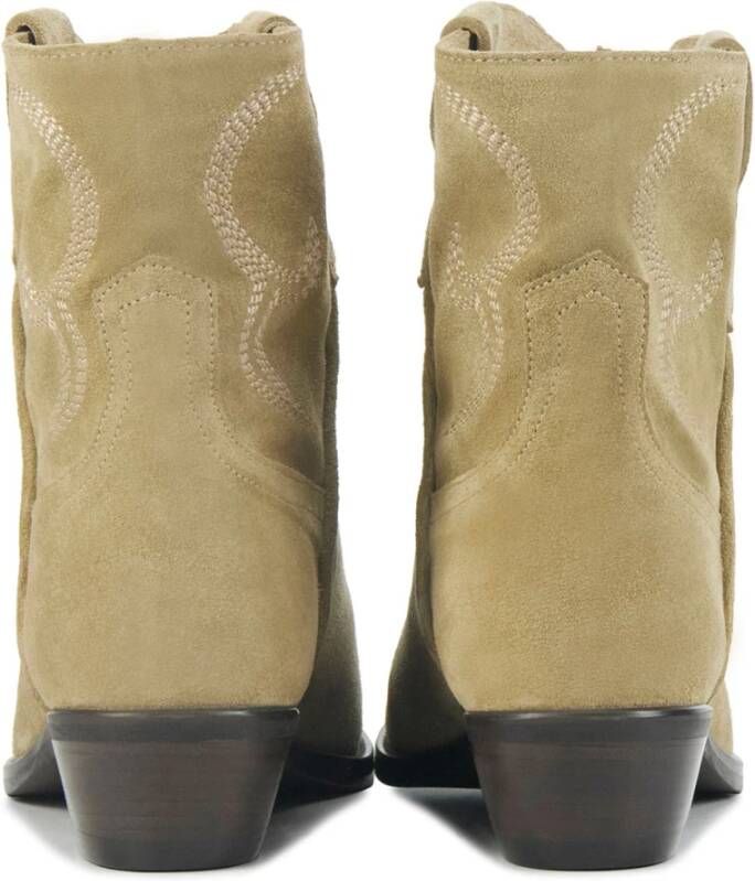 Lina Locchi Taupe Enkellaarsjes Beige Dames