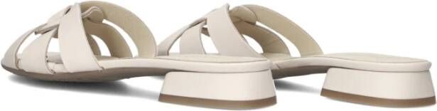 Lina Locchi Witte Leren Knoop Slippers