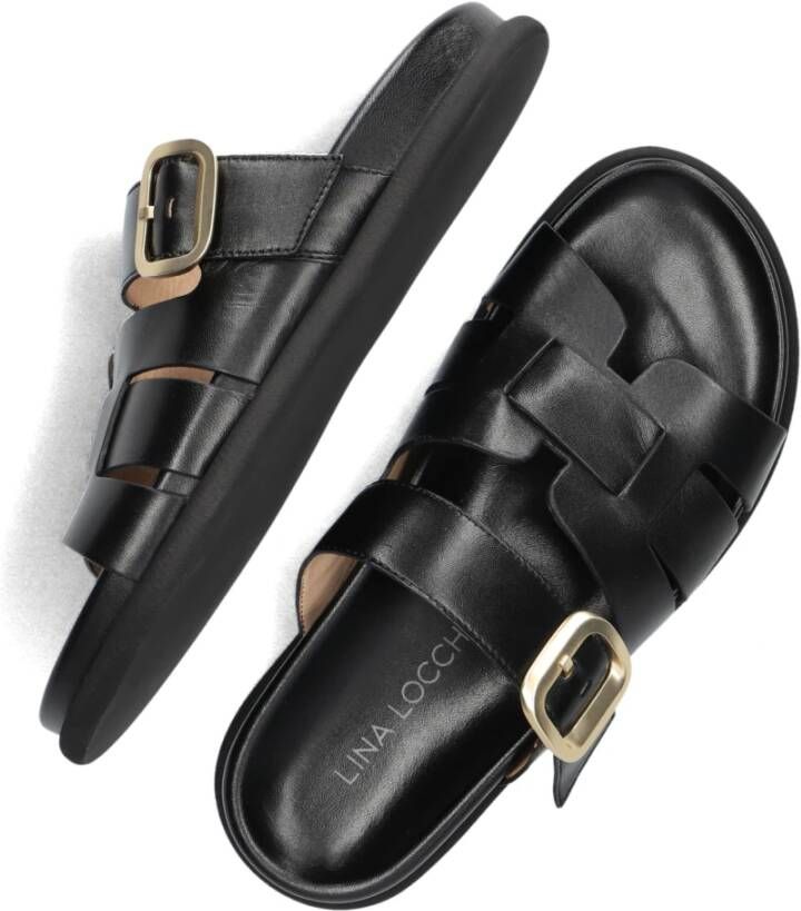 Lina Locchi Zwarte Pantoffels Black Dames