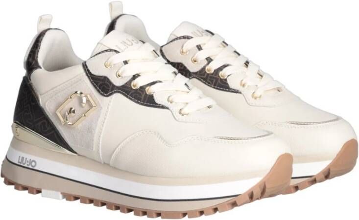 Liu Jo Beige Casual Leren Sneakers oor Dames Beige Dames