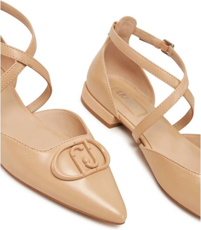 Liu Jo Beige Lage Sandalen met Metalen Details