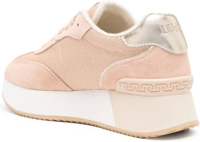 Liu Jo Beige Logo Sneakers met Suède en Mesh Panelen Beige Dames