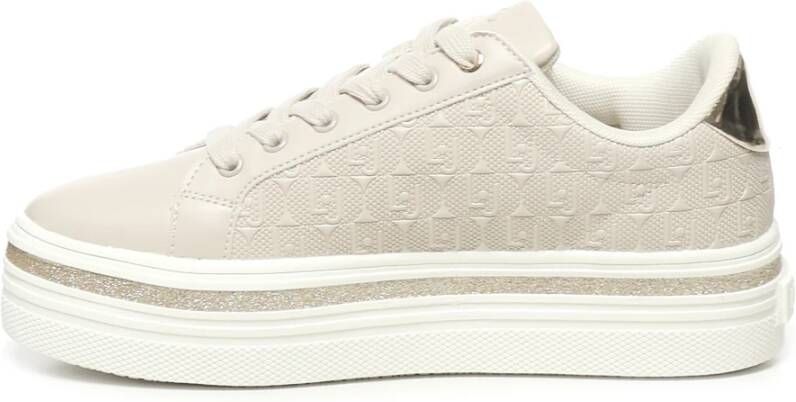 Liu Jo Beige Sneakers met Logo Details