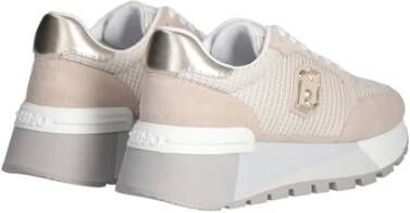 Liu Jo Beige Suède Sneakers met Gouden Details Beige Dames