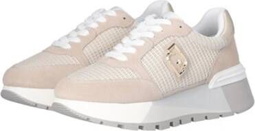 Liu Jo Beige Suède Sneakers met Gouden Details Beige Dames