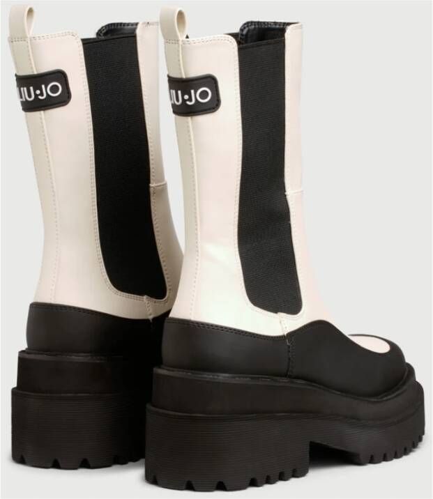 Liu Jo Bicolor Beatles Laarzen Ivoor Zwart Multicolor Dames