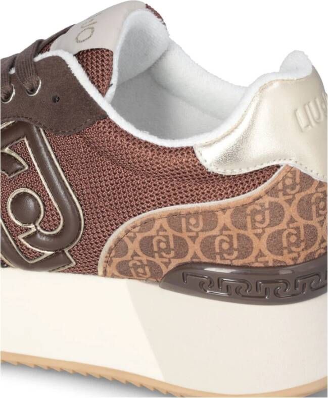 Liu Jo Bruin Leren Hoge Zool Sneakers