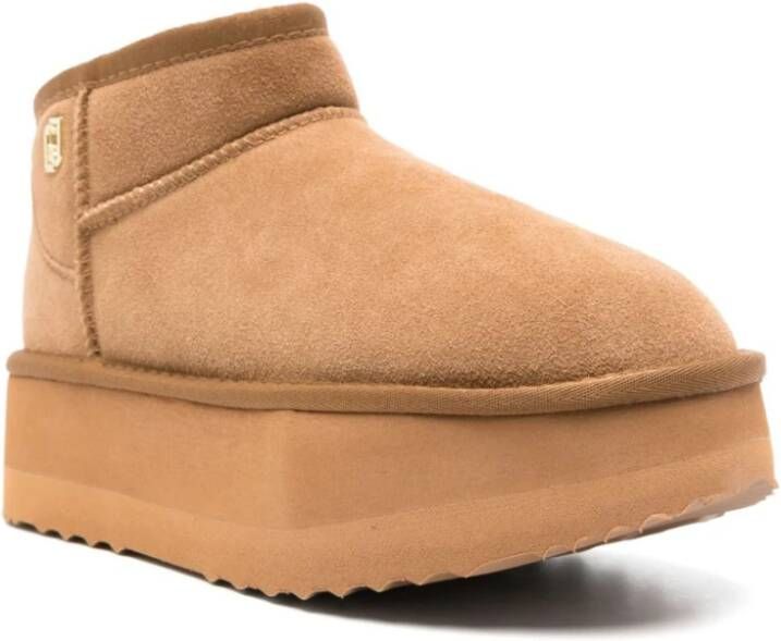 Liu Jo Beige Enkellaarsjes Elegante Stijl Beige Dames
