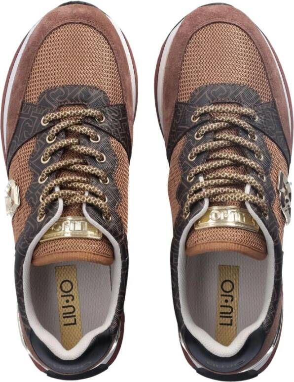 Liu Jo Bruine Leren Sneakers Must-Have Ai23