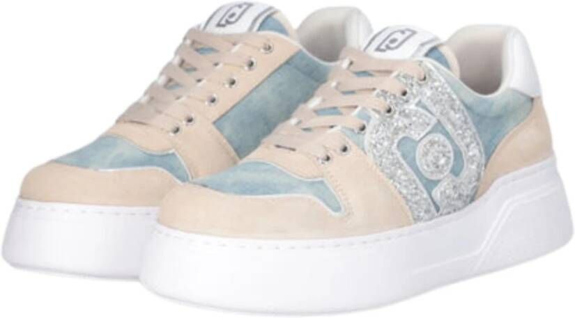 Liu Jo Maxi Denim Sneakers Sand Beige Dames