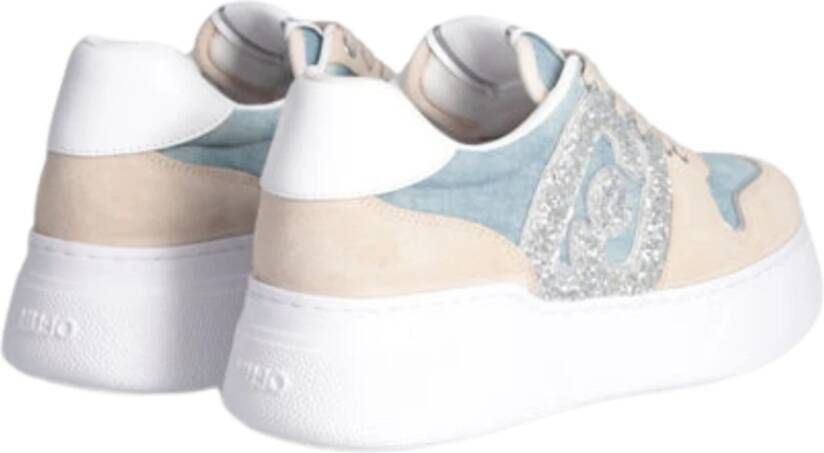 Liu Jo Maxi Denim Sneakers Sand Beige Dames