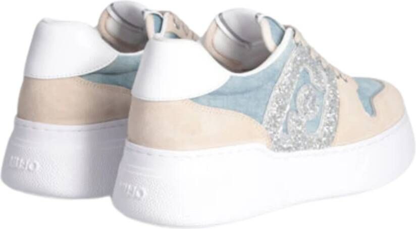 Liu Jo Denim Maxi Sneakers Sand Beige Dames